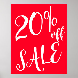 Poster 20% de réduction sur la vente Signe, Boutique Roug
