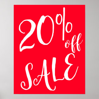 Poster 20% de réduction sur la vente Signe, Boutique Roug