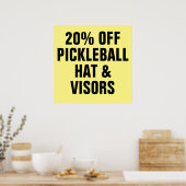 Poster 20% DE RÉDUCTION SUR Pickleball Casquettes et visi (Cuisine)