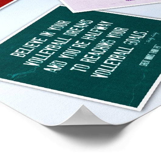 Poster 20 devis de volley-ball en couleur (Coin)