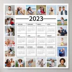 Poster 20 Photo Collage US 2023 Calendrier annuel