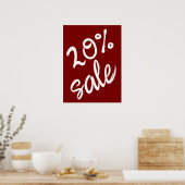 Poster 20% Signe de vente, 18x24 Vente Brown (Cuisine)