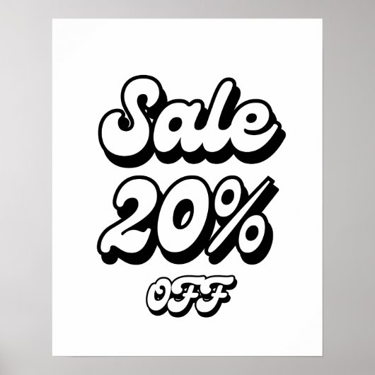 Poster 20% Signe de vente, 20% Promo Signe, Vente importa (Devant)