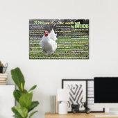 Poster 20 Signes Vous POURRIEZ être accroché aux poulets (Bureau à domicile)