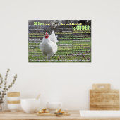 Poster 20 Signes Vous POURRIEZ être accroché aux poulets (Cuisine)