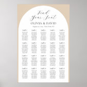 Poster 20 Tables Arc Beige Trouvez Votre Siège Carte De S (Devant)