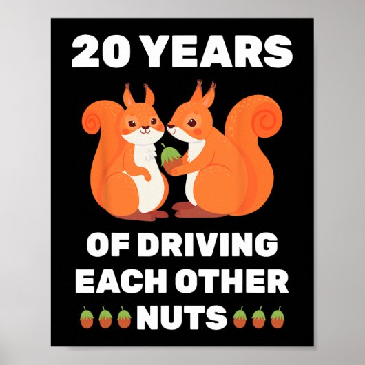 Poster 20e 20 ans Mariage Anniversaire drôle Couple pour (Devant)