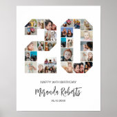 Poster 20e anniversaire Numéro 20 Photo personnalisée Col (Devant)