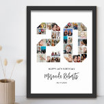 Poster 20e anniversaire Numéro 20 Photo personnalisée Col<br><div class="desc">Célébrez le 20ème anniversaire avec cette affiche personnalisée de collage photo numéro 20. Ce cadeau personnalisable est également parfait pour un anniversaire mariage. C'est une excellente façon de présenter des souvenirs précieux de votre vie de mariage et de marié. L'affiche comporte un collage de photos qui capturent ces moments spéciaux,...</div>