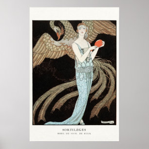 Poster 20's Flapper Woman Portrait Art