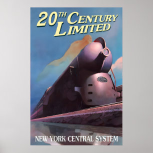 Poster 20th CENTURY LIMITED Streamliner New York Central