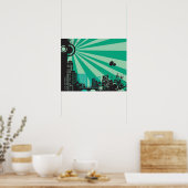 Poster 20x16 Abstrait Green City Wall Art (Cuisine)