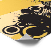 Poster 20x16 Abstrait Mur de ville jaune (Coin)