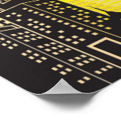 Poster 20x16 Abstrait Mur de ville jaune (Coin)