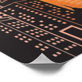 Poster 20x16 Abstrait Orange City Wall Art (Coin)