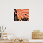 Poster 20x16 Abstrait Orange City Wall Art (Cuisine)
