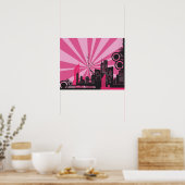 Poster 20x16 Abstrait Pink City Wall Art (Cuisine)
