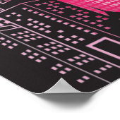 Poster 20x16 Abstrait Pink City Wall Art (Coin)