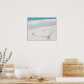 Poster 20x16 Coeur sur la plage Wall Art (Cuisine)