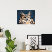 Poster 20x16 Great Horned Owl Portrait (Bureau à domicile)