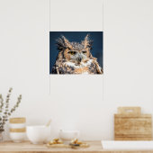 Poster 20x16 Great Horned Owl Portrait (Cuisine)