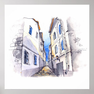 Poster 20x20 Abstrait City Scene Wall Art