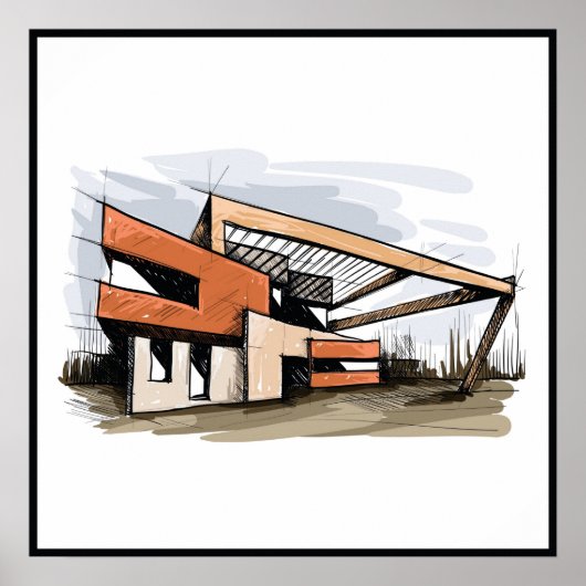 Poster 20x20 Abstrait House Wall Art (Devant)