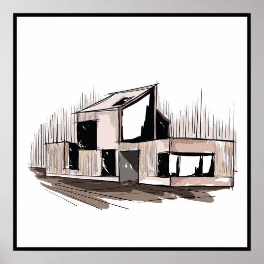 Poster 20x20 Abstrait House Wall Art (Devant)