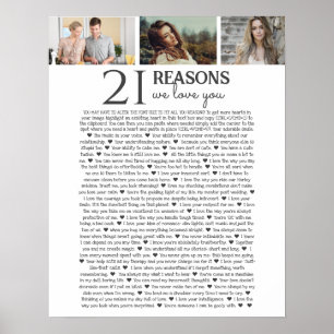 Poster 21 raisons pour lesquelles nous vous aimons PHOTO