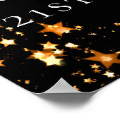 Poster 21e anniversaire Black gold stars photo bienvenue (Coin)