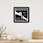 Poster 21e anniversaire mariage laiton nickel traditionne (Cuisine)