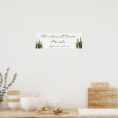 Poster 22,5 po x 7,5 po Personnalisé Cattail/libellule en (Cuisine)