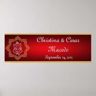 Poster 22,5 po x 7,5 po Personnalisé Lord Ganesha/Hindu R