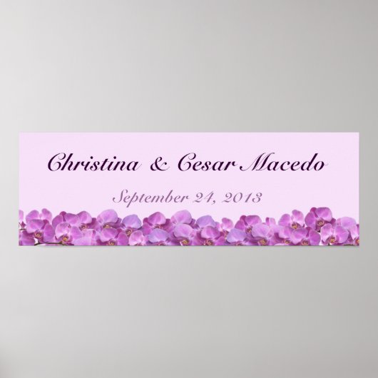 Poster 22.5"x7.5" Personalized Banner Purple Orchids on S (Devant)