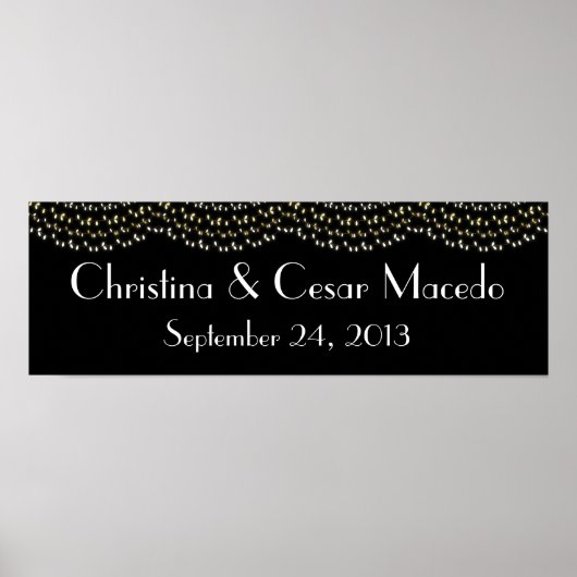 Poster 22.5"x7.5" Personalized Glowing Summer Lights on B (Devant)