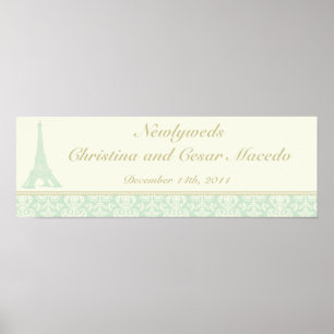 Poster 22.5"x 7.5" Personalized Banner Damask Paris