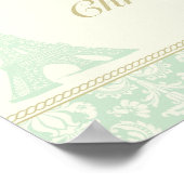 Poster 22.5"x 7.5" Personalized Banner Damask Paris (Coin)