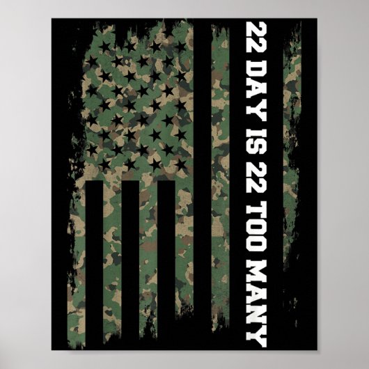 Poster 22 A Day Veteran Lives Army Suicide Awareness  (Devant)