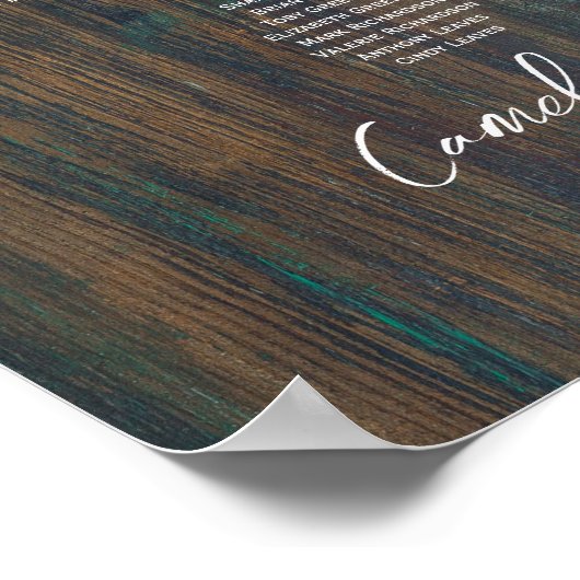 Poster 22 Table Bois rustique Gypsophila Mousse DE SIÈGE  (Coin)