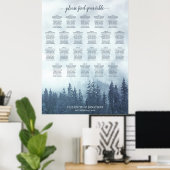 Poster 22 Table Carte de Placement de Mariage Arbres Pins (Bureau à domicile)