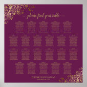 Poster 22 Table Lacy Gold sur Cassis Mariage graphique (Devant)
