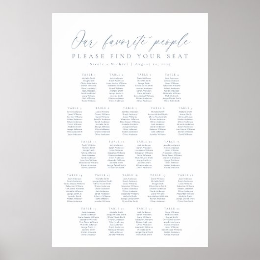 Poster 22 Tableaux Notre Carte De Sièges Pour Personnes P (Devant)