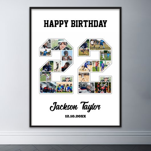 Poster 22e anniversaire Numéro 22 Collage photo