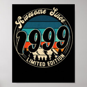 Poster 23 ans Vintage 23 ans Anniversaire 1999