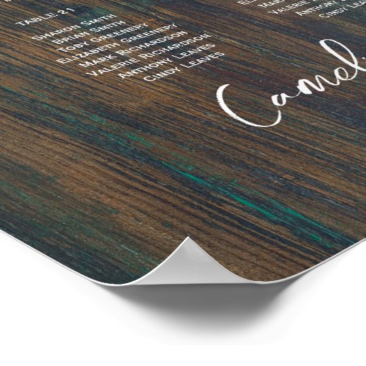 Poster 23 Table Bois rustique Gypsophila Mousse DE SIÈGE  (Coin)