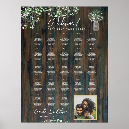 Poster 23 Table Bois rustique Gypsophila Mousse DE SIÈGE  (Devant)