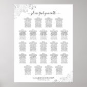 Poster 23 Table Lacy Silver Frills Mariage Seating Chart (Devant)