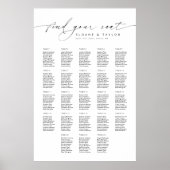 Poster 23 Tables Élégantes Trouvez Votre Siège Carte De S (Devant)