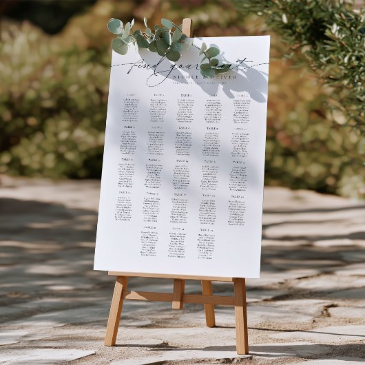 Poster 23 Tables Panneau de Bienvenue de Placement Modern