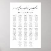 Poster 23 Tables Plan de table de nos personnes préférées (Devant)